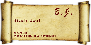 Biach Joel névjegykártya